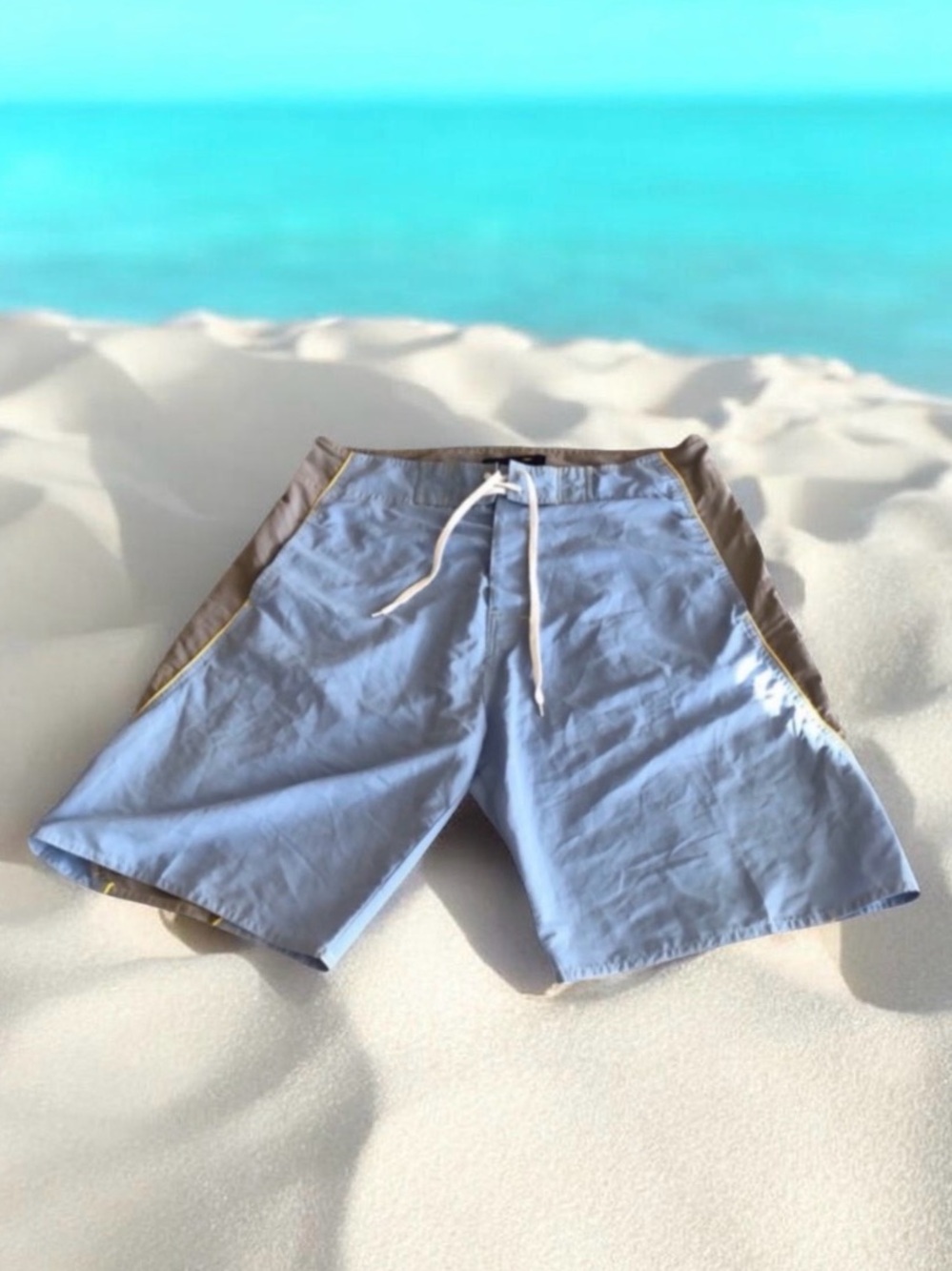 PT Sports Wear Mens Board Shorts Swim Trunks Size XL Light Blue Gray 10” Inseam